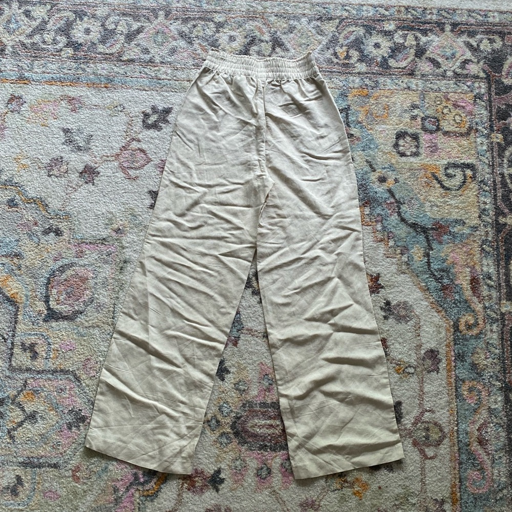 H&M Tan Chinos Lightweight Linen Blend